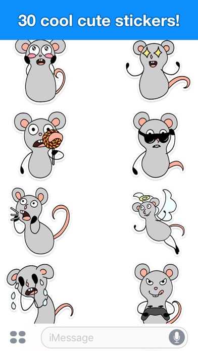 Gray mouse - Cute stickers screenshot 3
