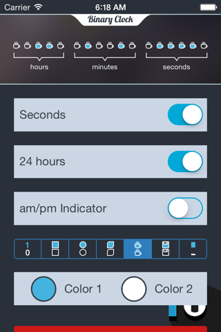 Binary Clock Widget screenshot 2
