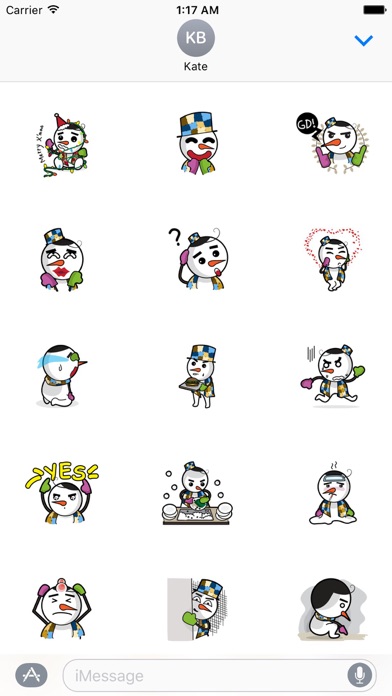 Happy Snow Man Emoij Sticker screenshot 2