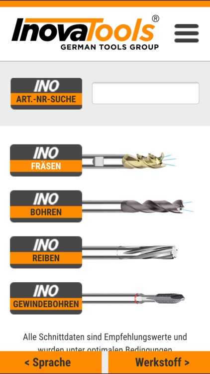 INOCUT – Cutting-Data