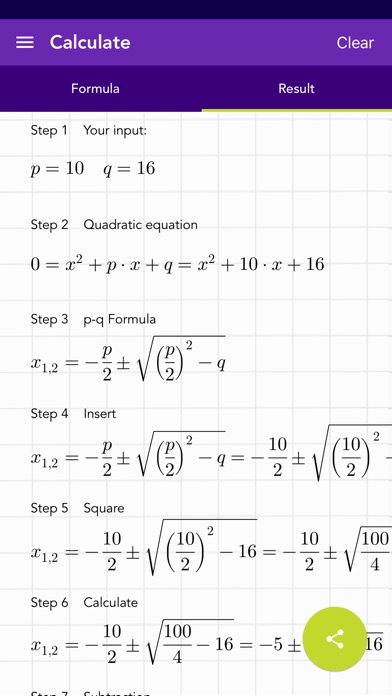 Quadratic Formula PQ screenshot 2