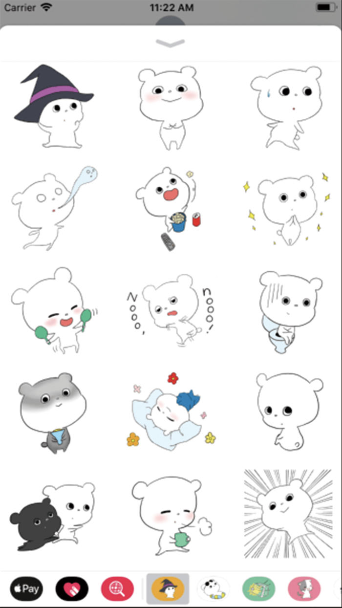 Halloween white bears stickers