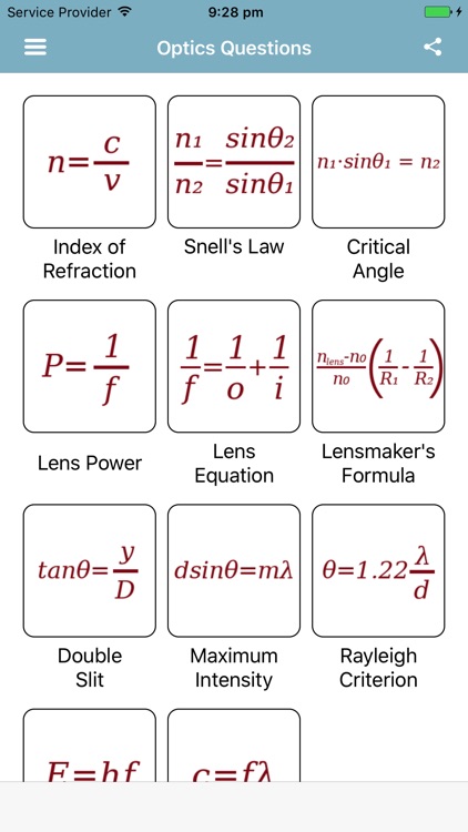 Optics Questions