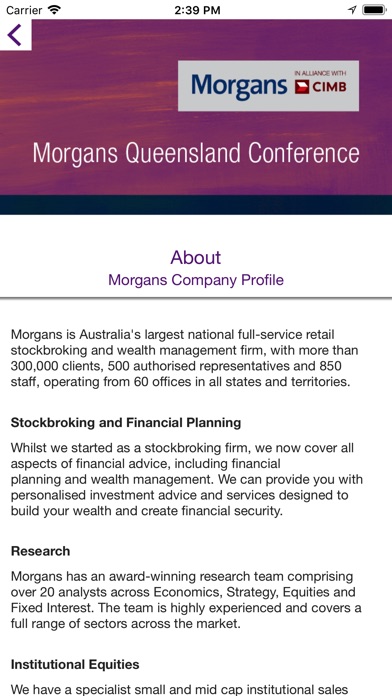 Morgans Qld Conference 2017 screenshot 3