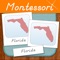Learn to recognize and name each state in the United States of America using the famous Montessori three-part card nomenclature system