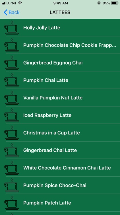 Recipes for Starbucks