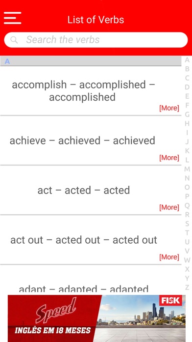 List of Verbs screenshot 3