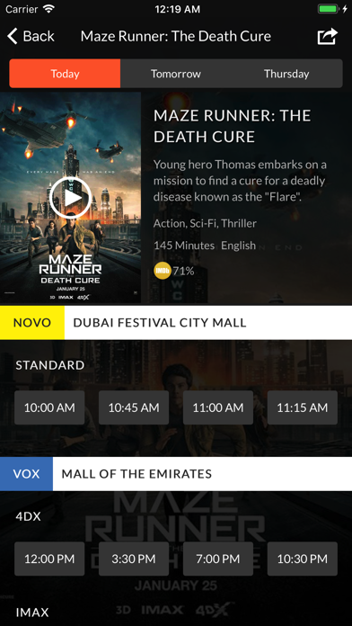 How to cancel & delete Cinema Showtimes UAE from iphone & ipad 2