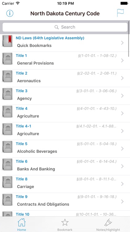 ND Laws Codes & Titles