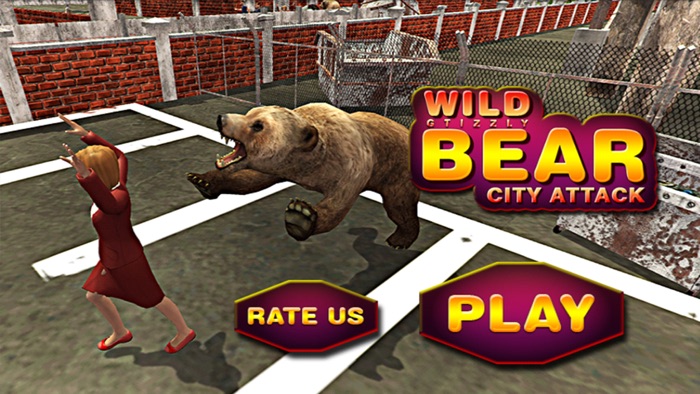 Wild Grizzly Bear City Attack Sim 3D