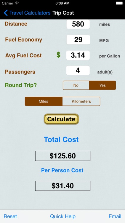 Automobile Trip Calculators