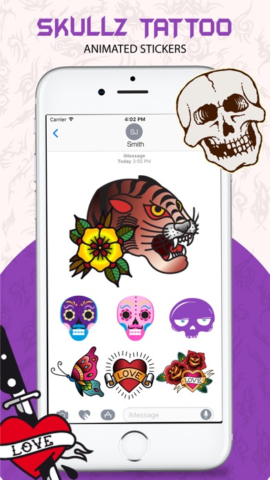 Animated Skulls&Tattoo Sticker screenshot 2