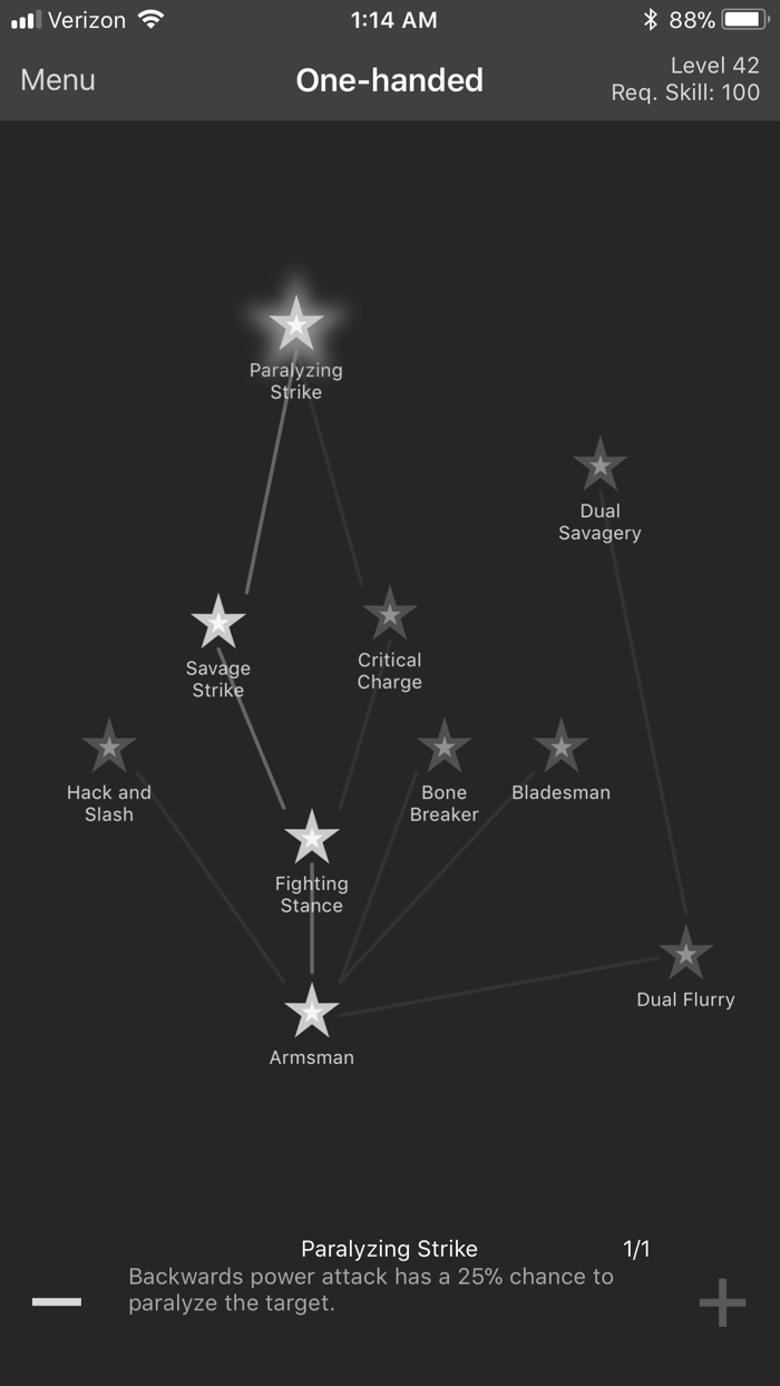 SkyChart Skyrim Perk Planner