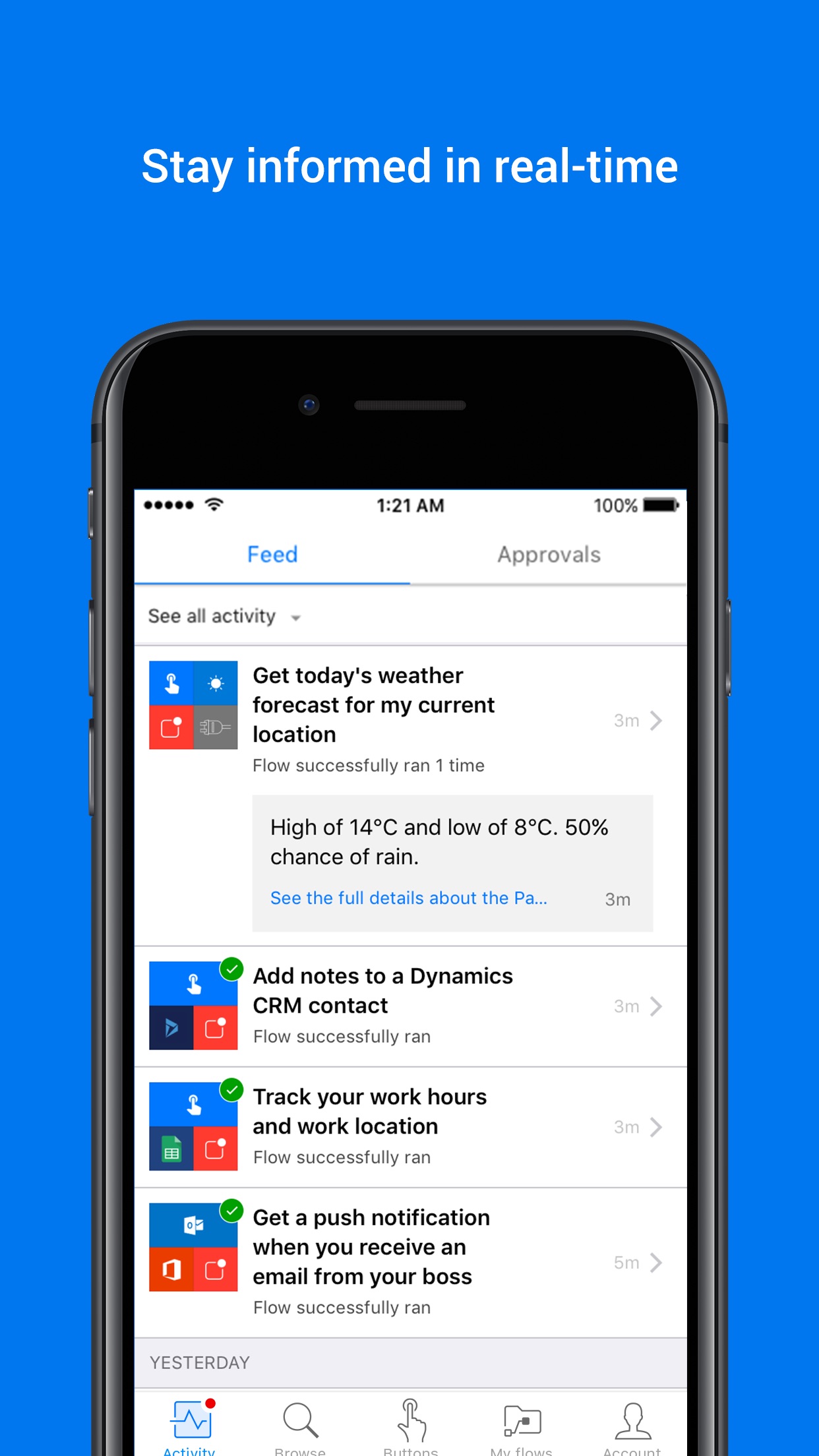 Screenshot do app Microsoft Flow