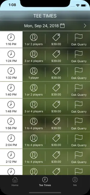 Captura 3 Oak Quarry Golf Club Tee Times iphone