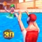 Join the swimming ball team game contest, collect all medals and have fun