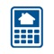 The mortgage calculator app displays summary information calculated using the mortgage amount, number of years and interest rate