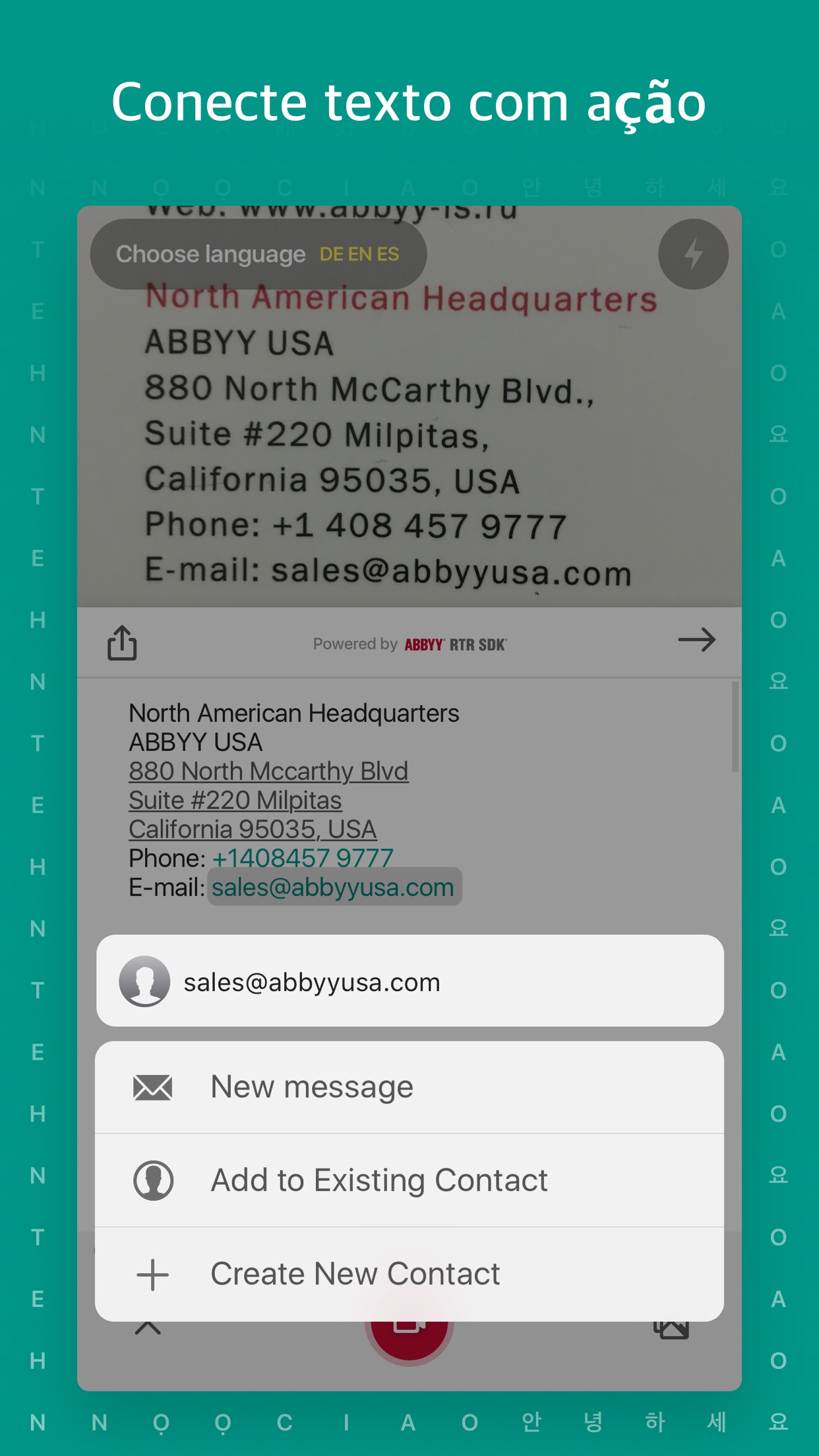 Screenshot do app TextGrabber 6 – Real-Time OCR