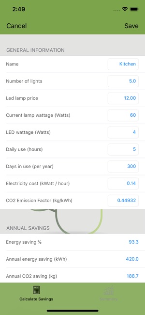 Led Energy Savings Calc. Pro(圖3)-速報App