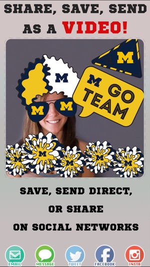 Michigan Wolverines Animated Selfie Stickers(圖4)-速報App