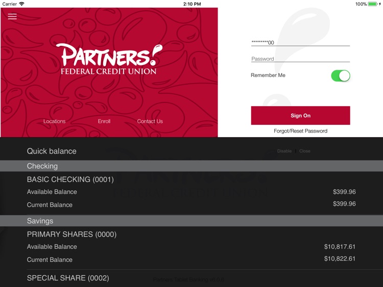 Partners Tablet Banking