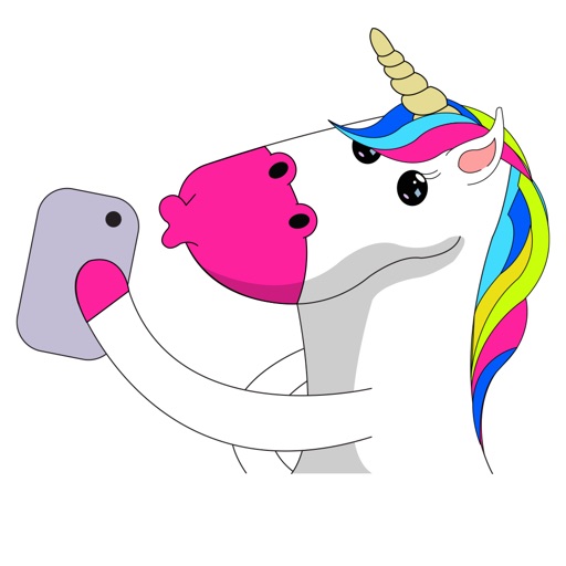 Unicorn Stickers animated Fluffy Unicorn Emojis icon