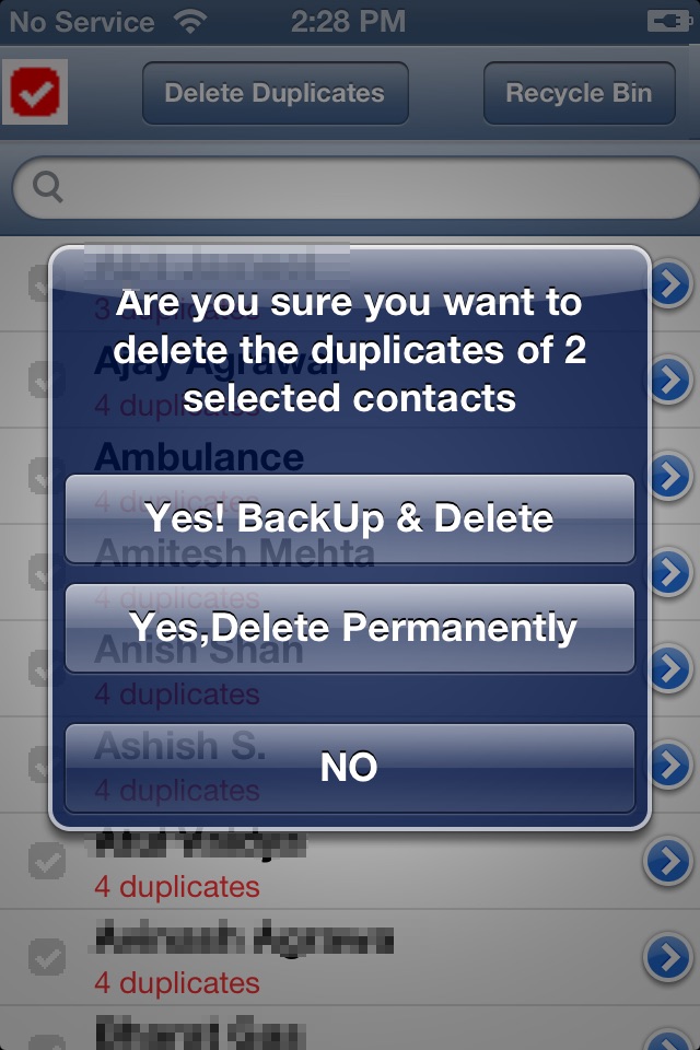 CleanUp Duplicate Contacts screenshot 3