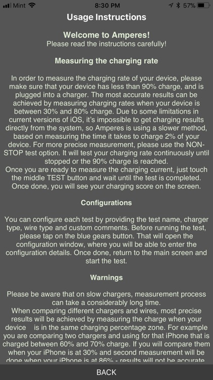 Amperes - battery charge info