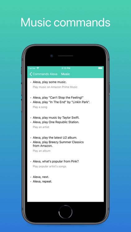 Commands for Alexa