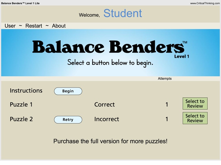 Balance Benders Level 1 (Lite) screenshot-3