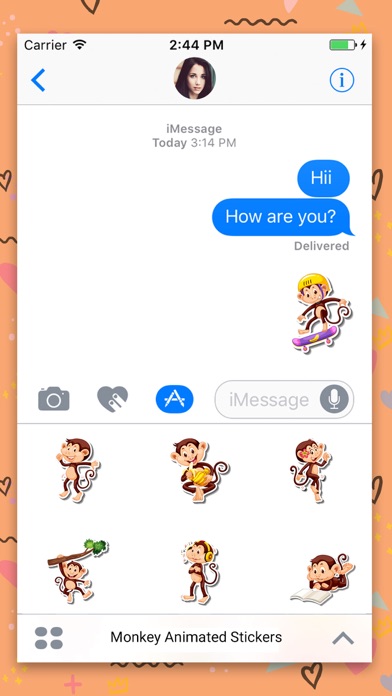 Animated Monkey: Chat Stickers screenshot 2