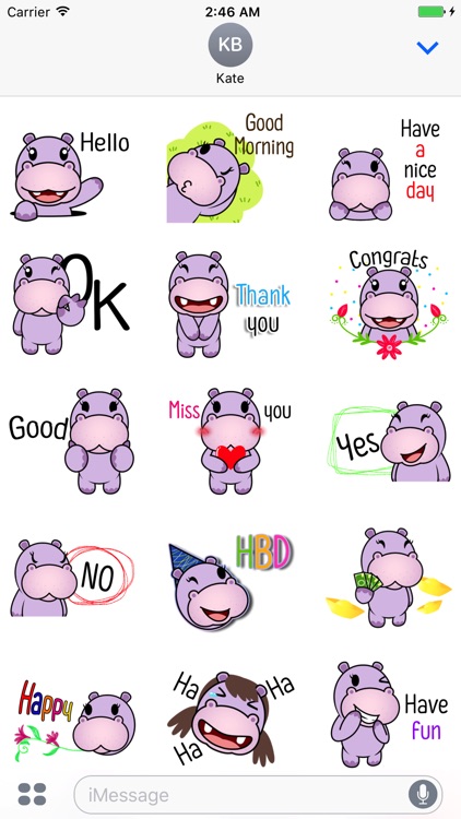 Hippo Emoji Stickers