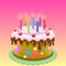 3D Happy Birthday Cake Sticker