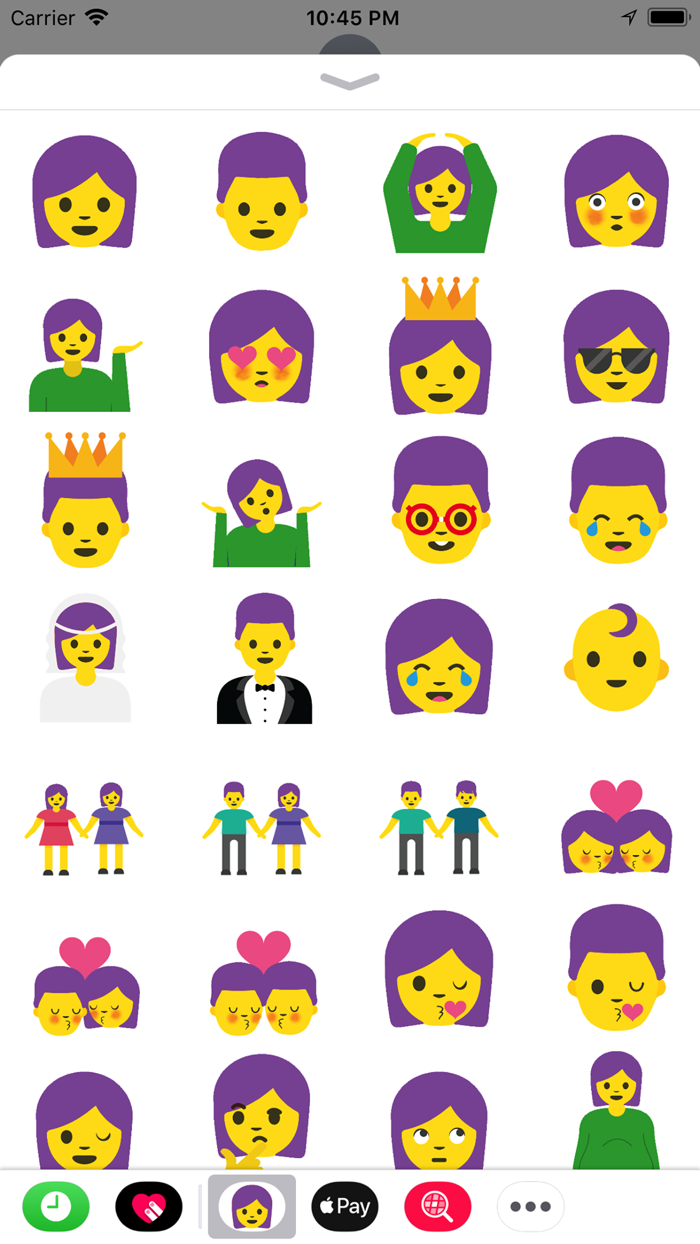 Purple Hair Emoji Stickers