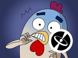 A set of cool stickers for Halloween with rooster Cheepler