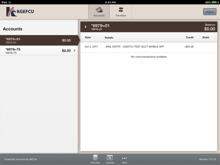 KGEFCU Tablet Banking