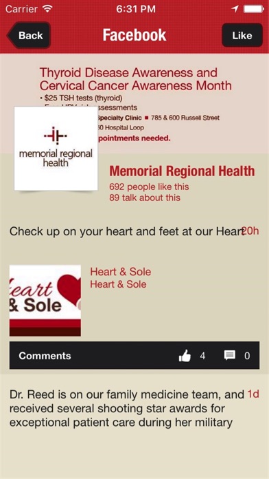 Memorial Regional Health screenshot 2