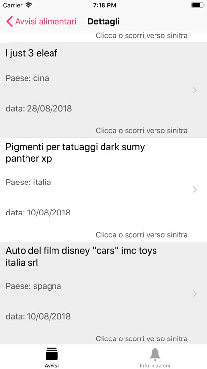 Secure Life: Avvisi alimentari