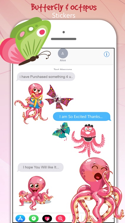 Butterfly & Octopus Stickers screenshot-3