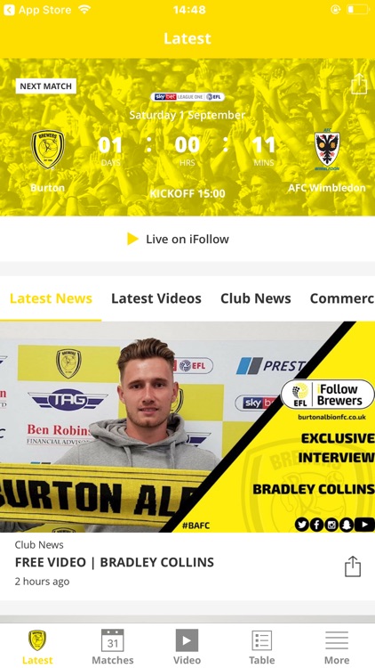 Burton Albion Official App