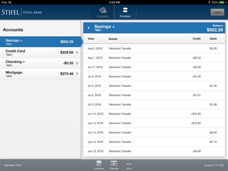 Stifel Bank for iPad