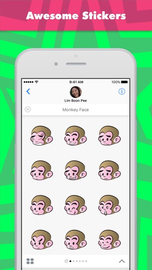 Monkey Face stickers by wenpei