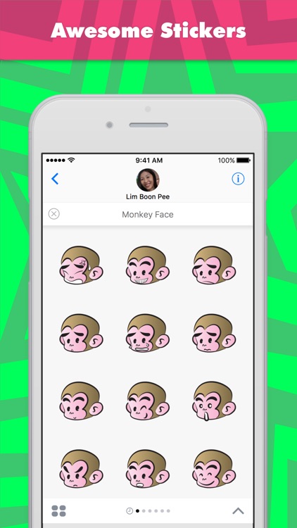 Monkey Face stickers by wenpei