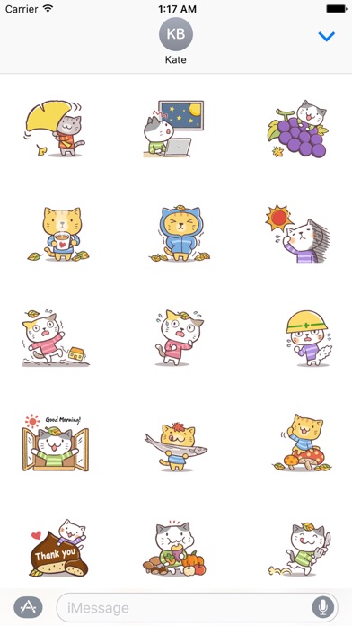 Cute Cat In Autumn Sticker screenshot 2