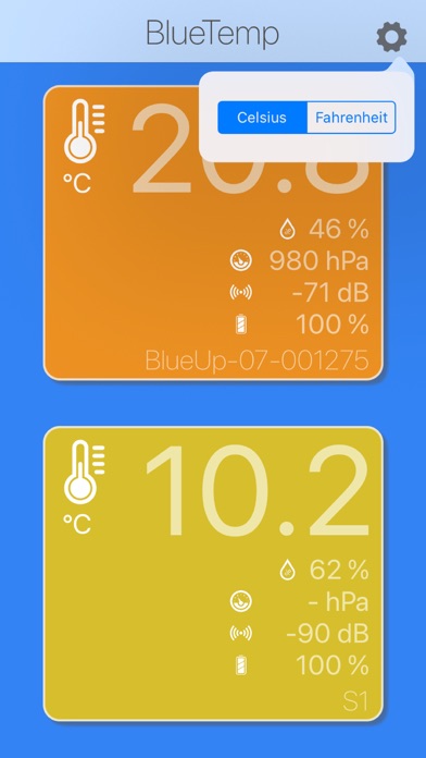 BlueTemp - Sensor Dashboard screenshot 2