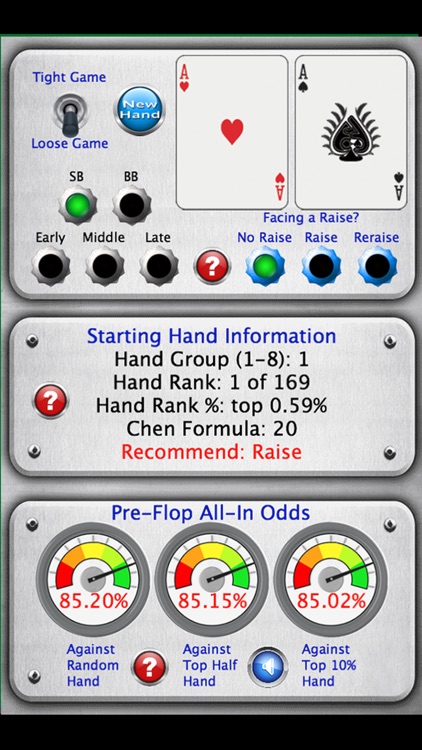 Starting Hand Dashboard