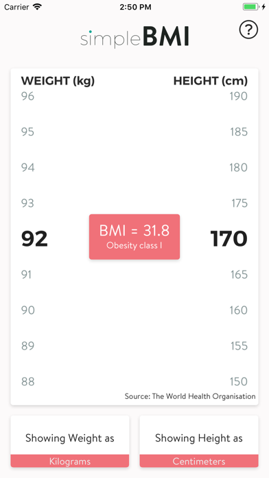 simpleBMI - BMI made easy screenshot 2