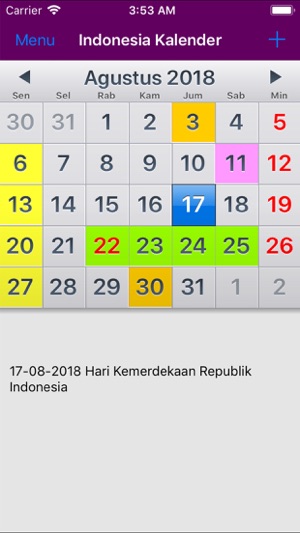 Kalender Indonesia 2019