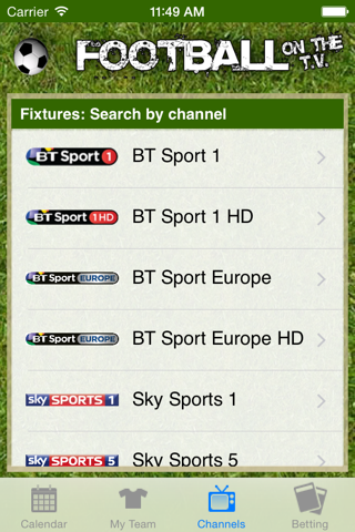 Football on the TV screenshot 2