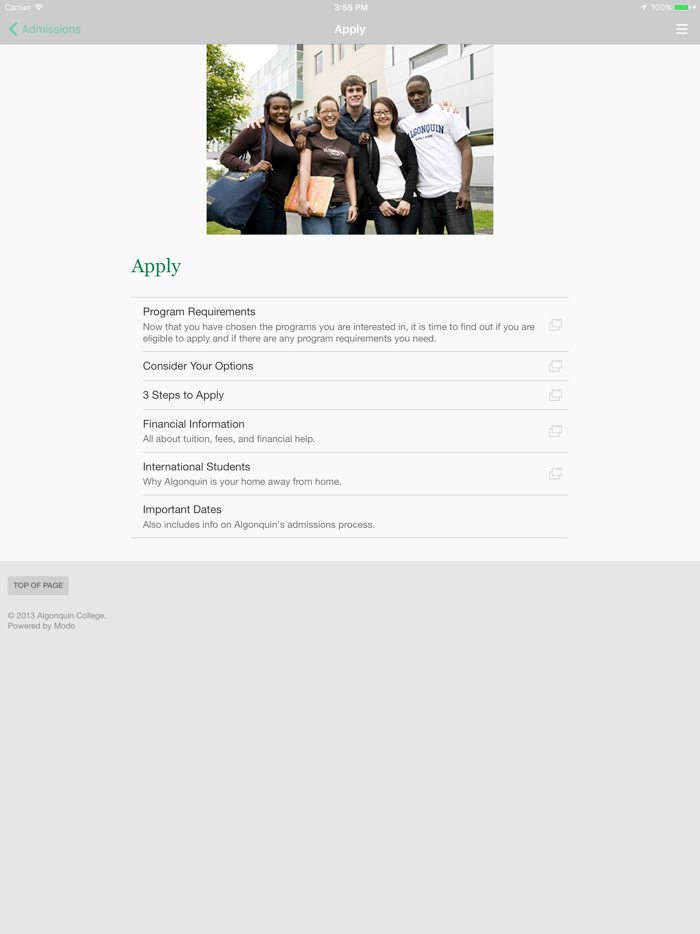 Algonquin College - Admissions